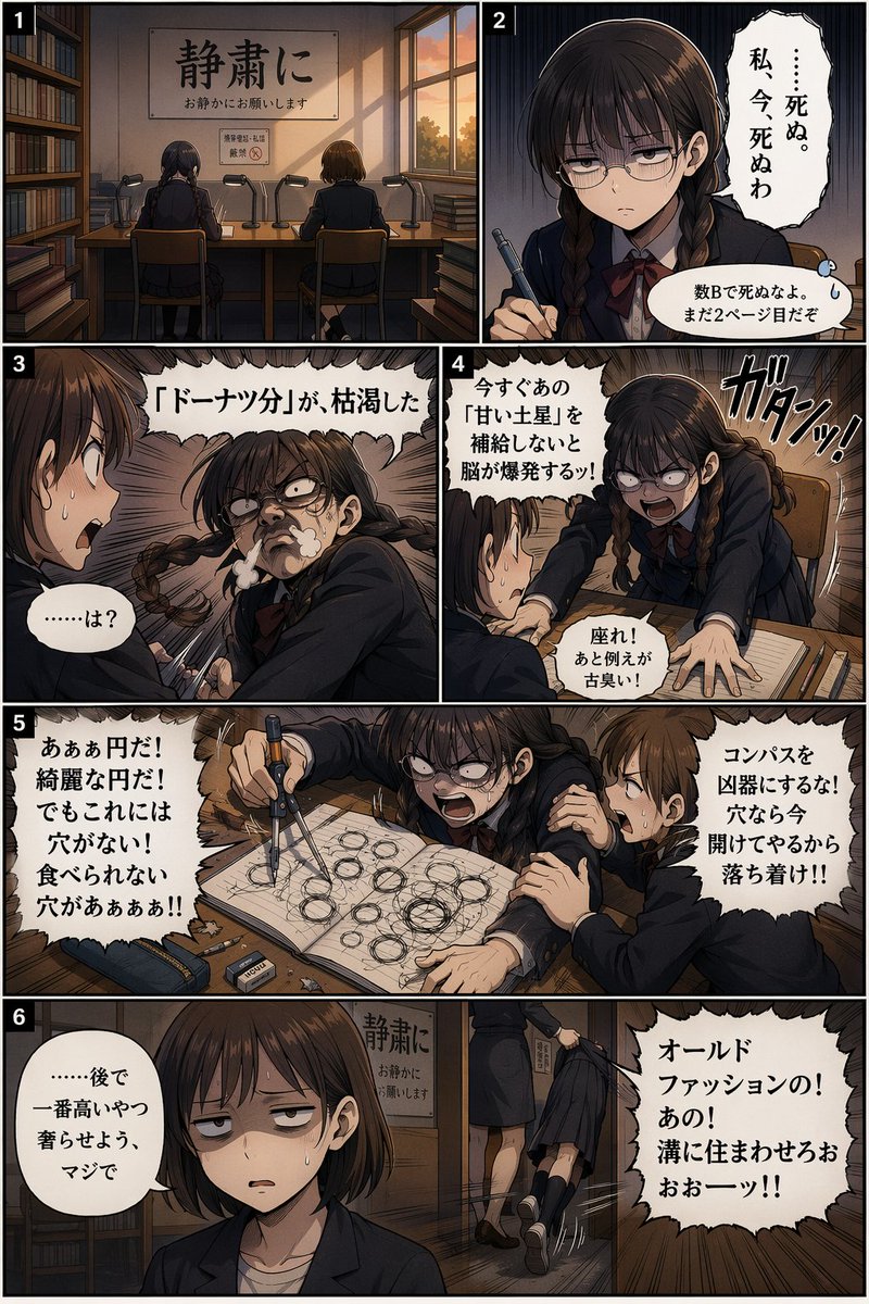 6 格喜剧漫画页面