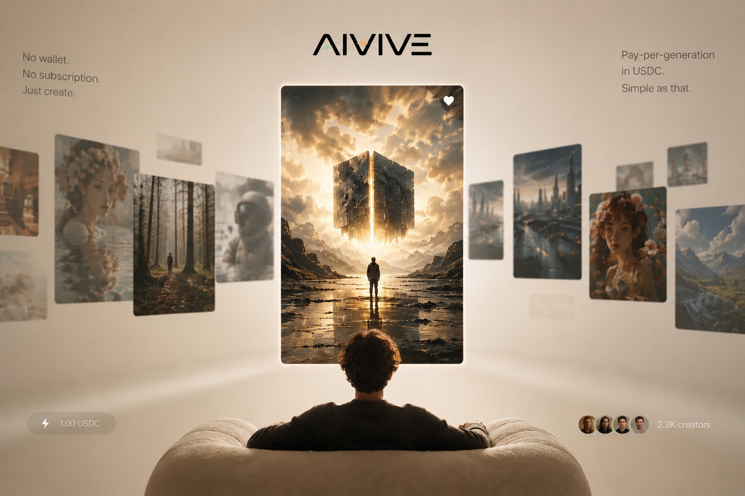 AIVIVE 沉浸式 AI 画廊首屏设计