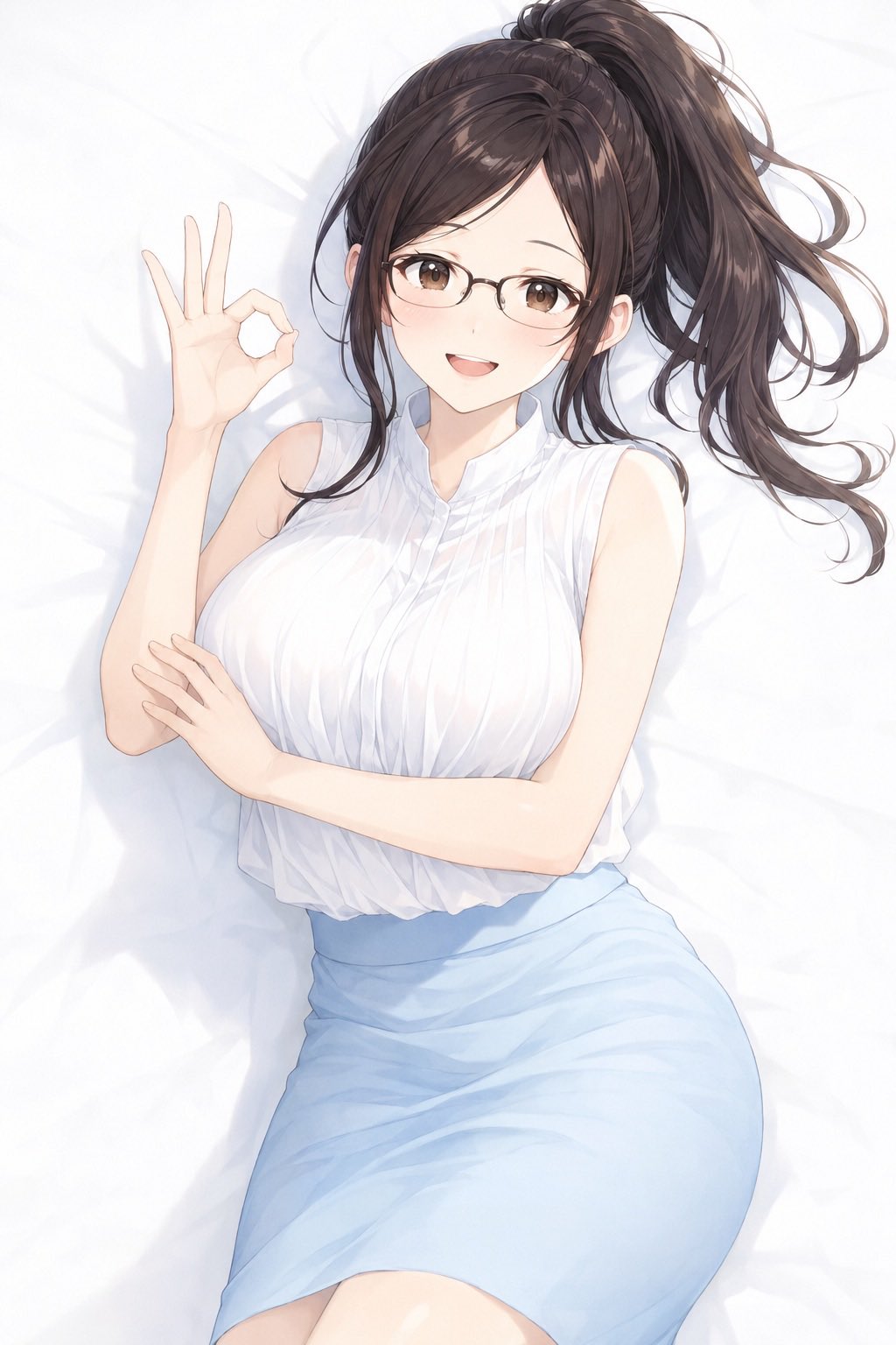 比出 OK 手势的动漫女性