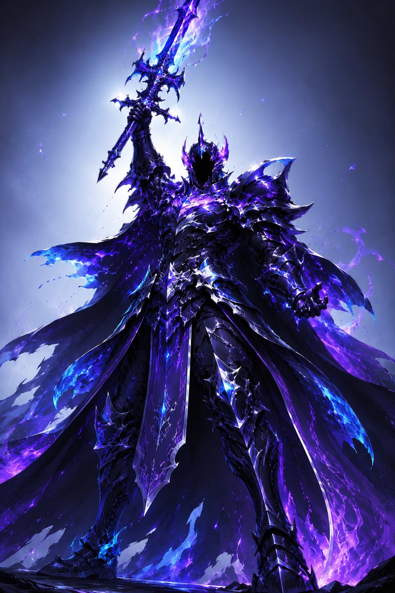 宏伟的黑暗奇幻奥术骑士