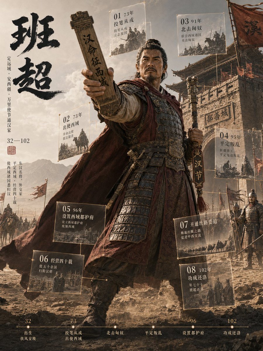 3D 中国历史人物档案海报