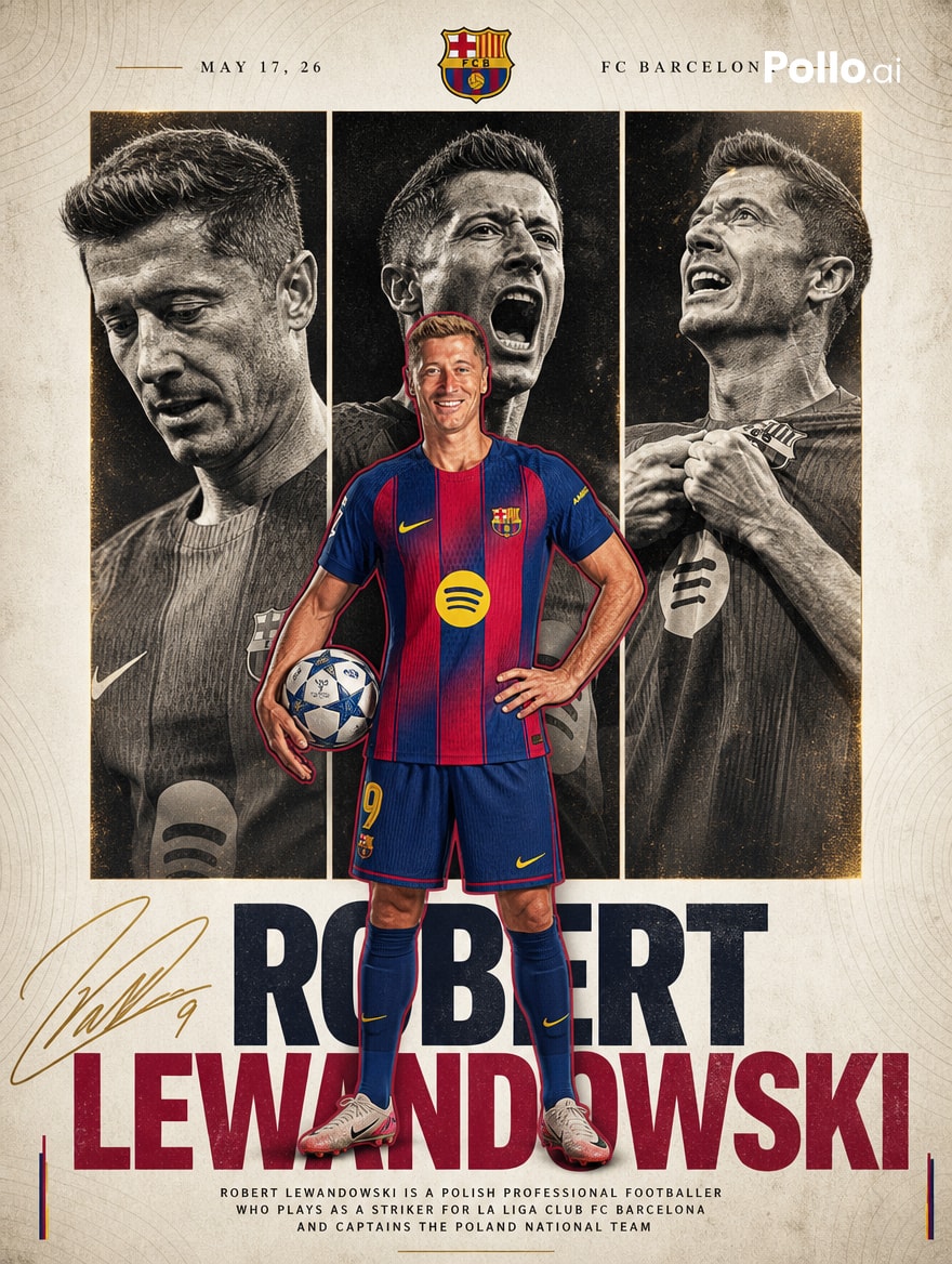 FC Barcelona Lewandowski 海报