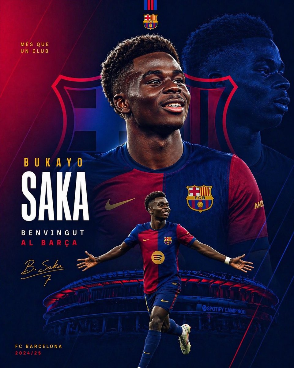 Saka 巴塞罗那转会海报