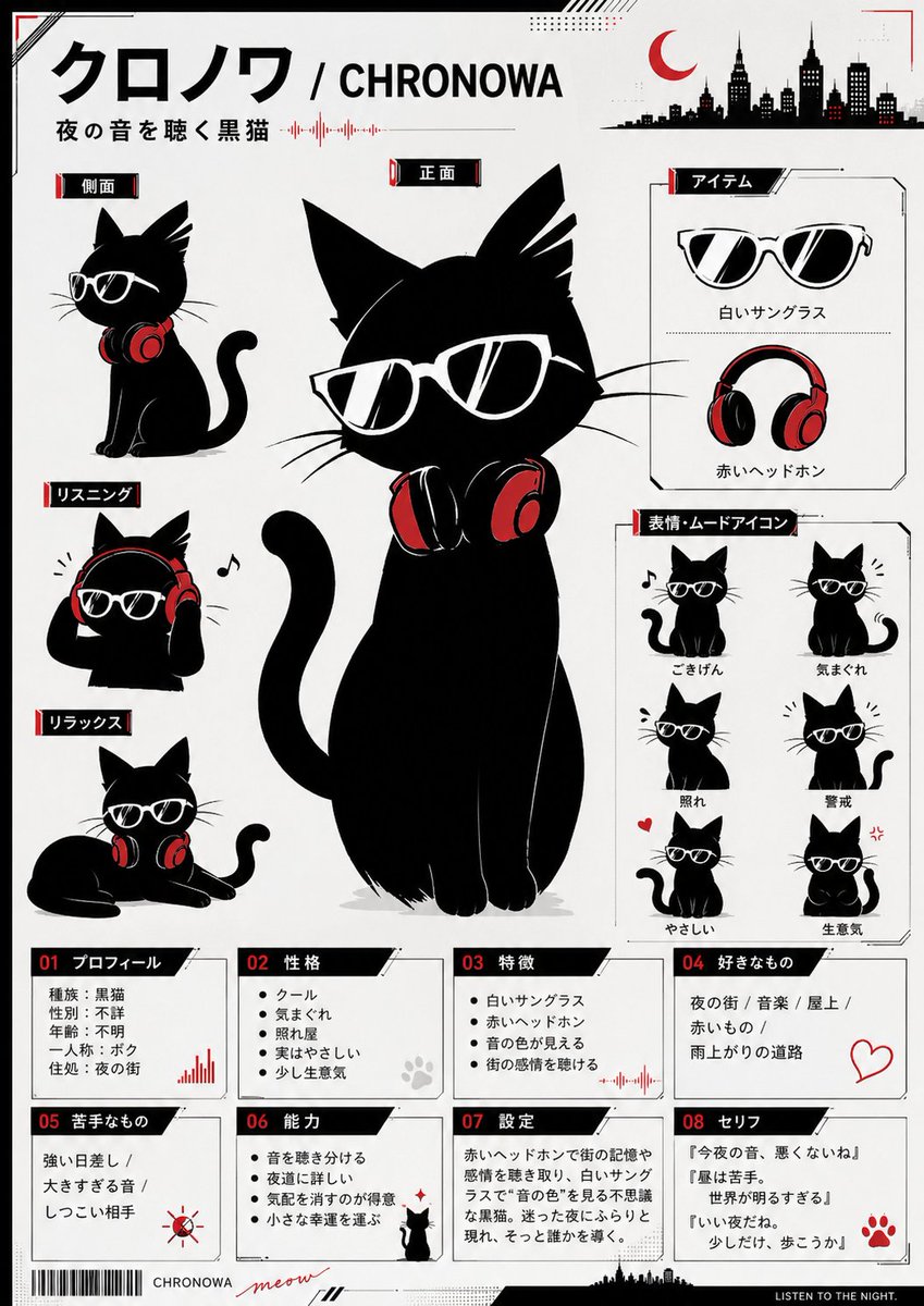 Chronowa 黑猫角色设定表