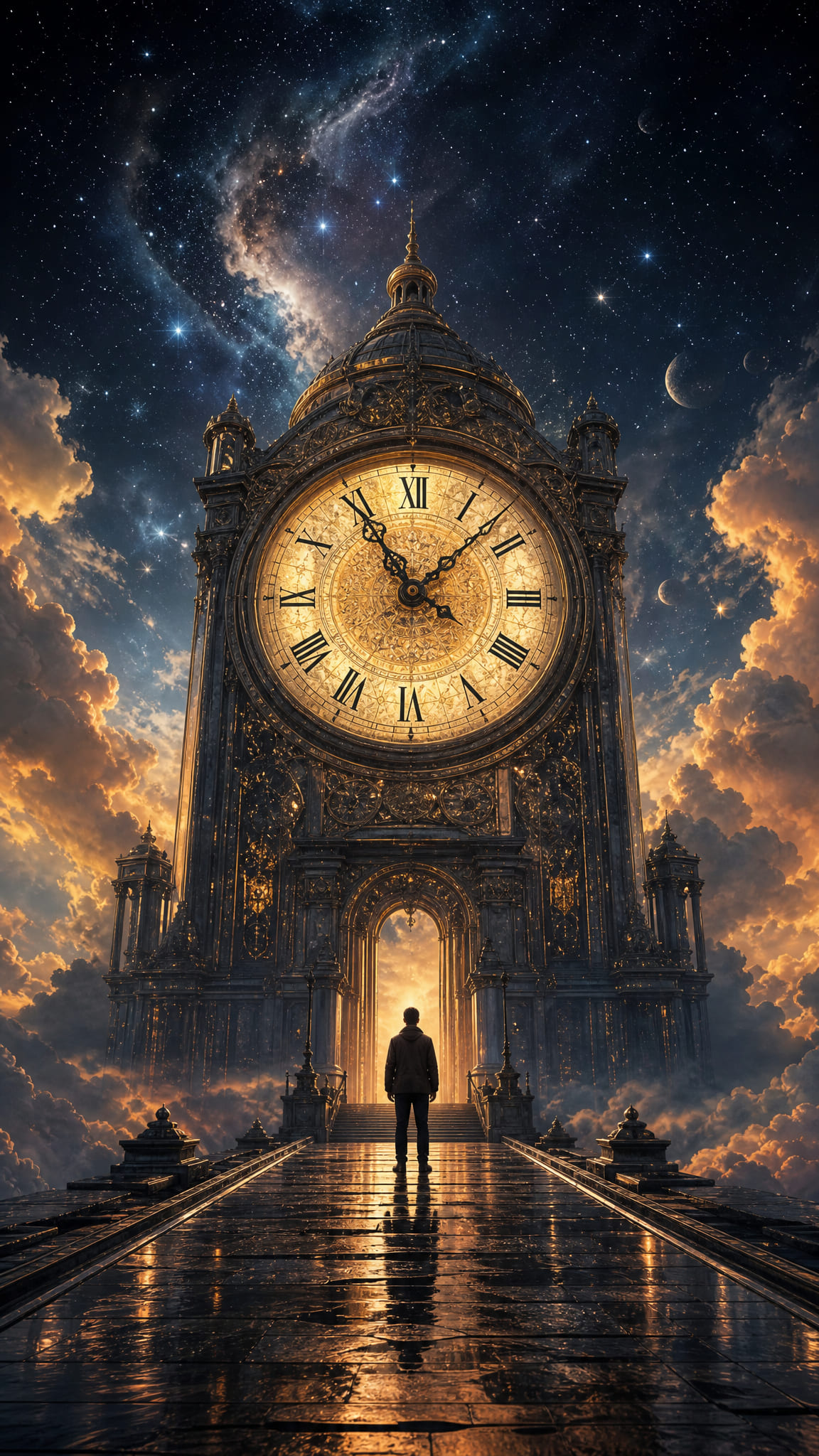 宇宙钟楼奇幻场景