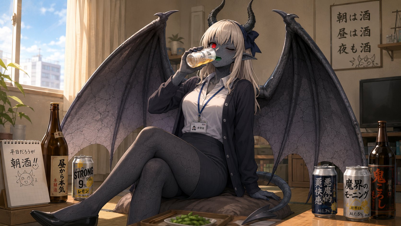 恶魔职场少女晨间饮酒