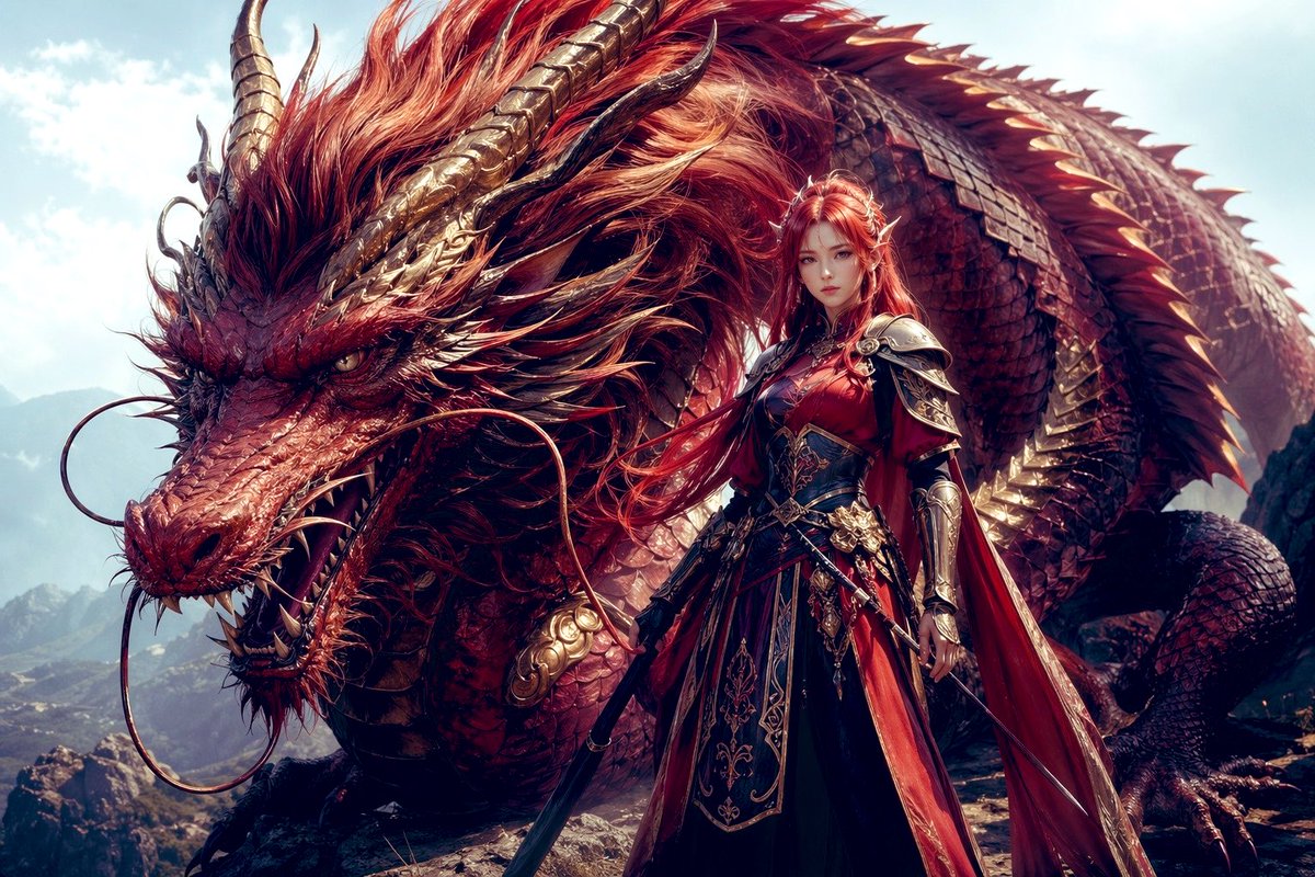 龙骑士与赤龙