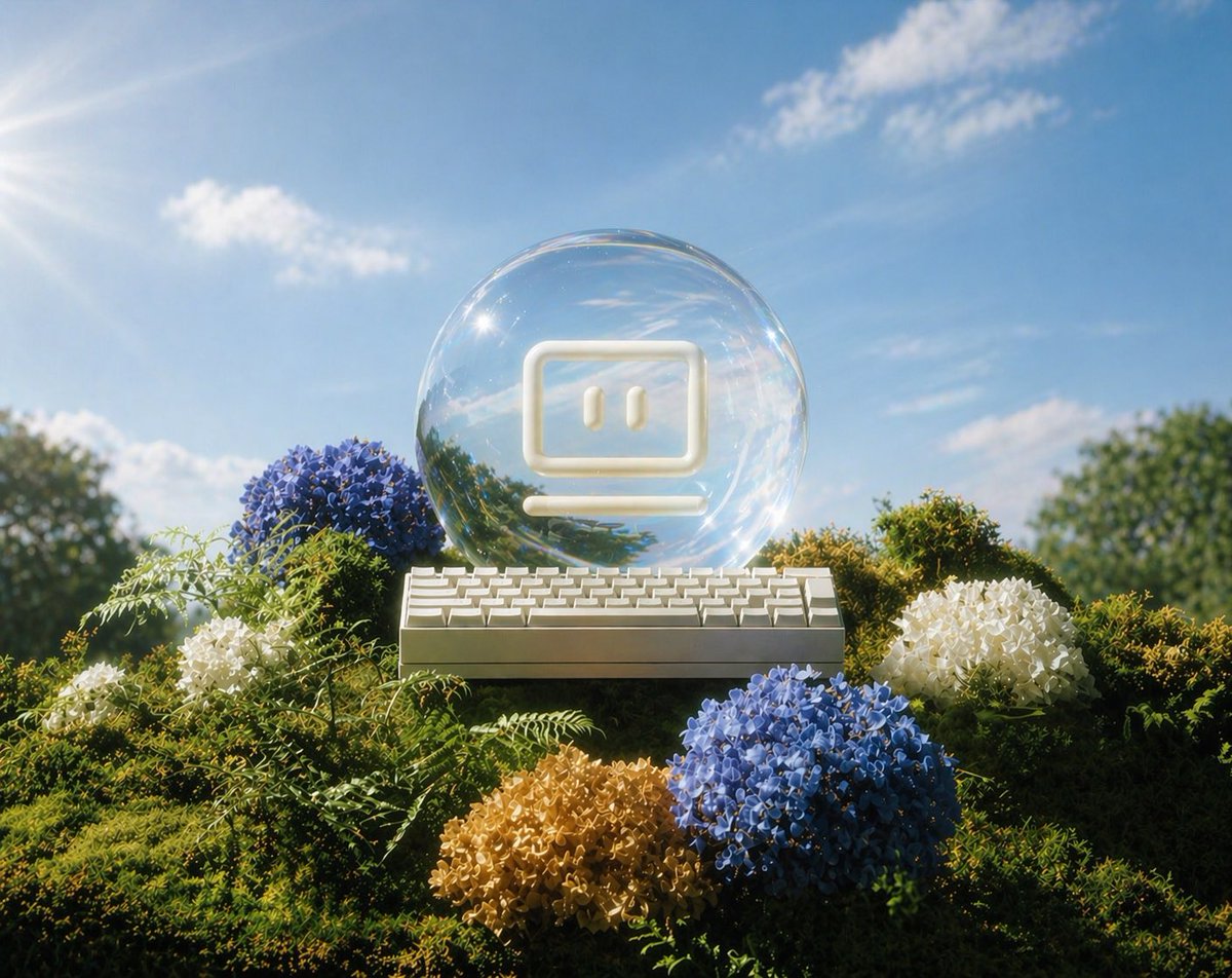 花园中的玻璃 AI 球体