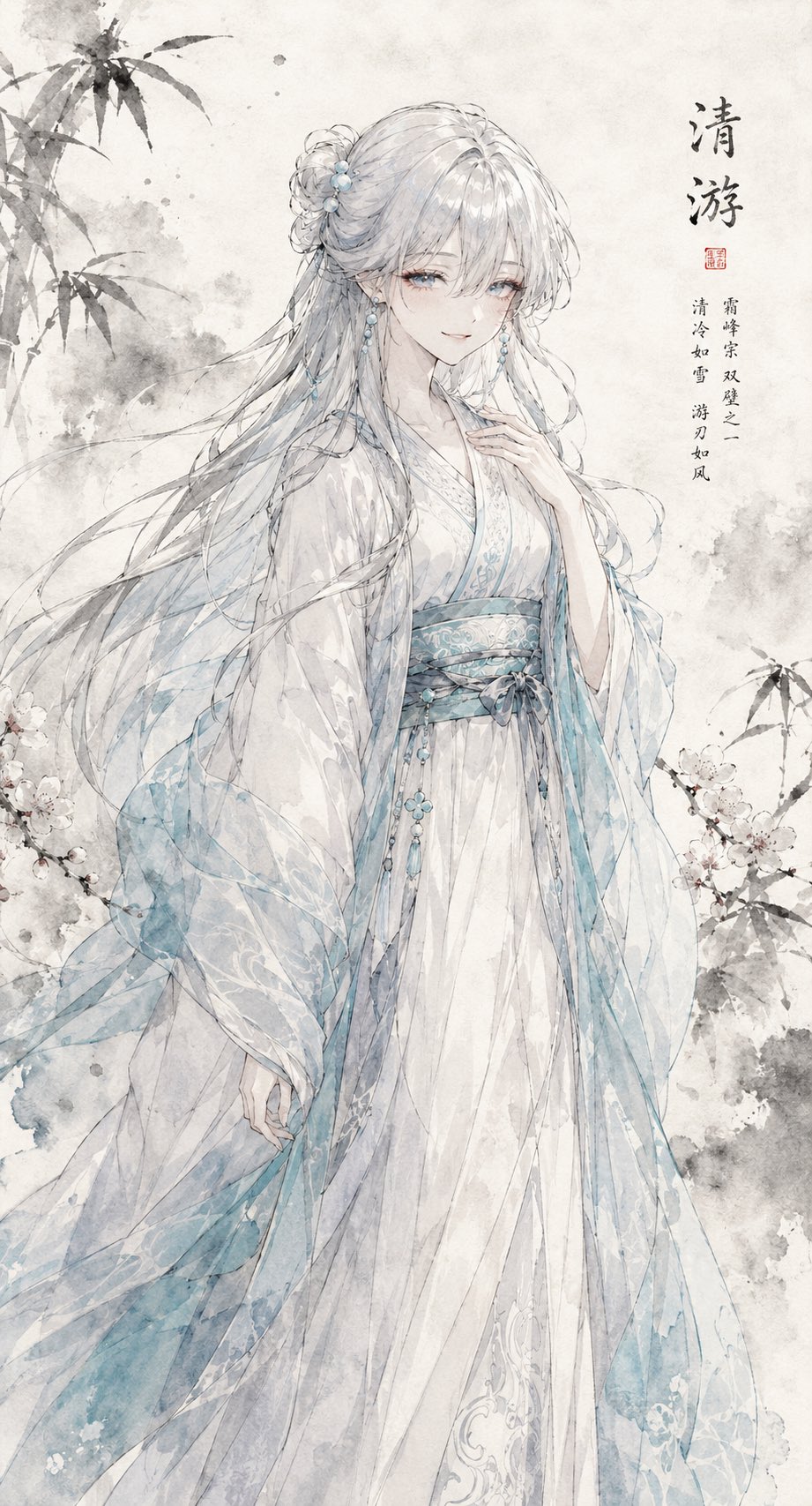 水墨汉服角色肖像