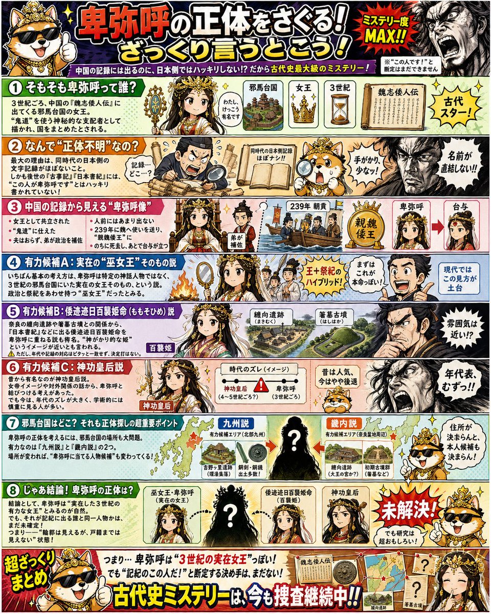 日本卑弥呼历史科普海报