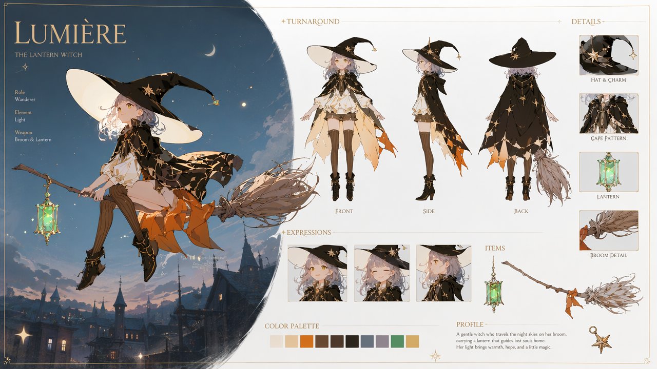Lumière 灯笼女巫角色设计图
