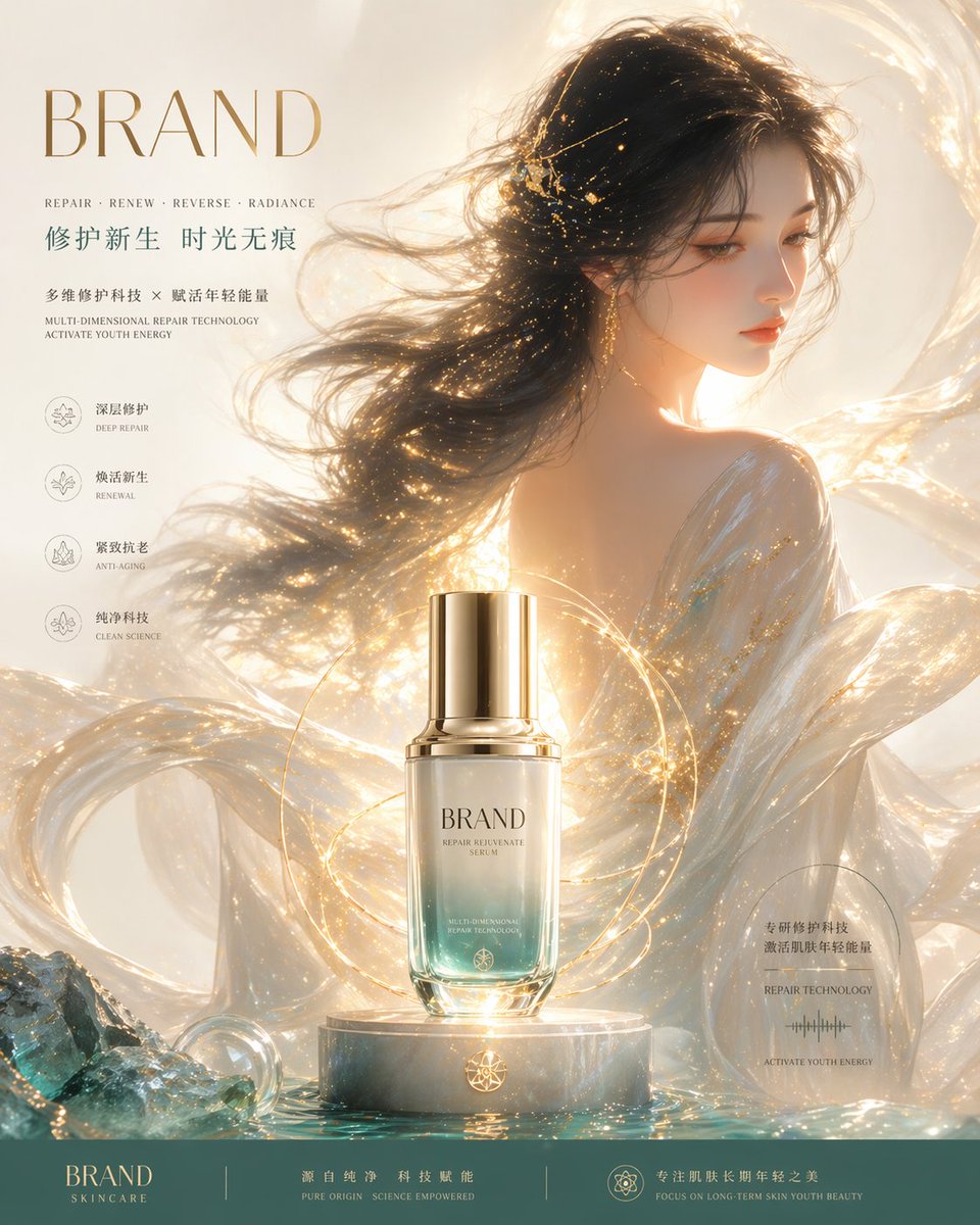奢华护肤品牌主视觉 (KV)