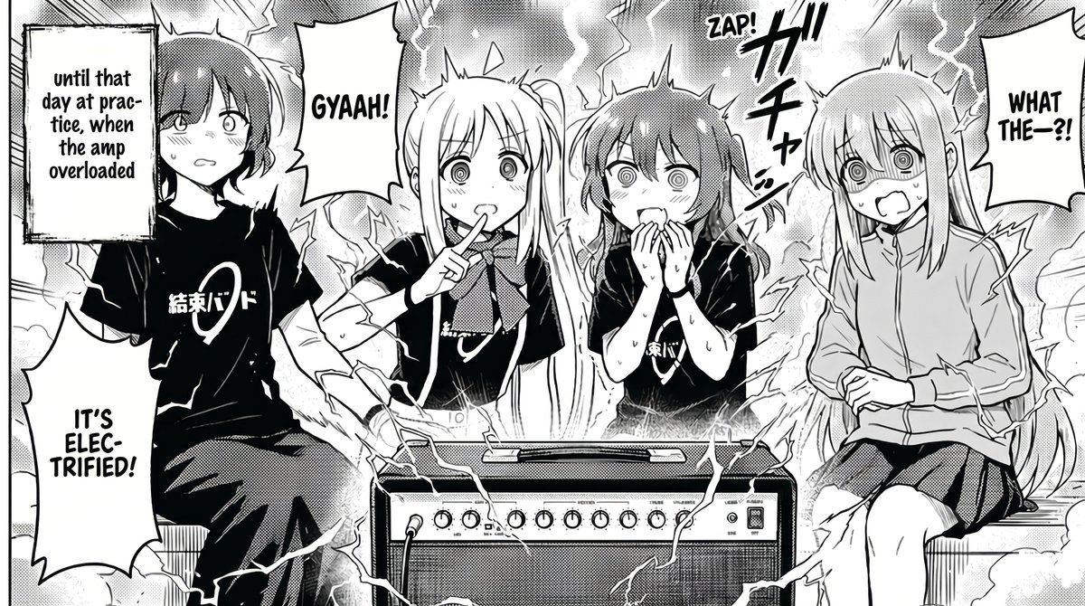 漫画风格:音箱触电场景