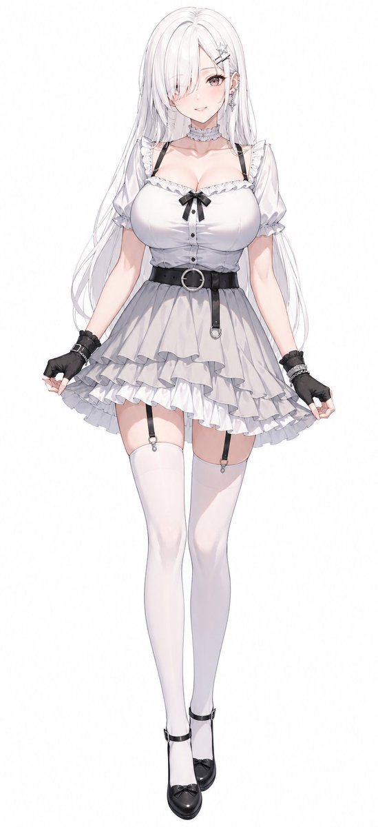 单色动漫哥特风连衣裙少女