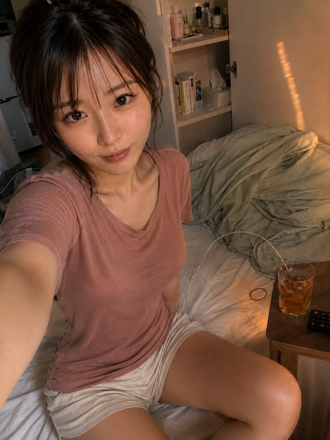 自然卧室自拍