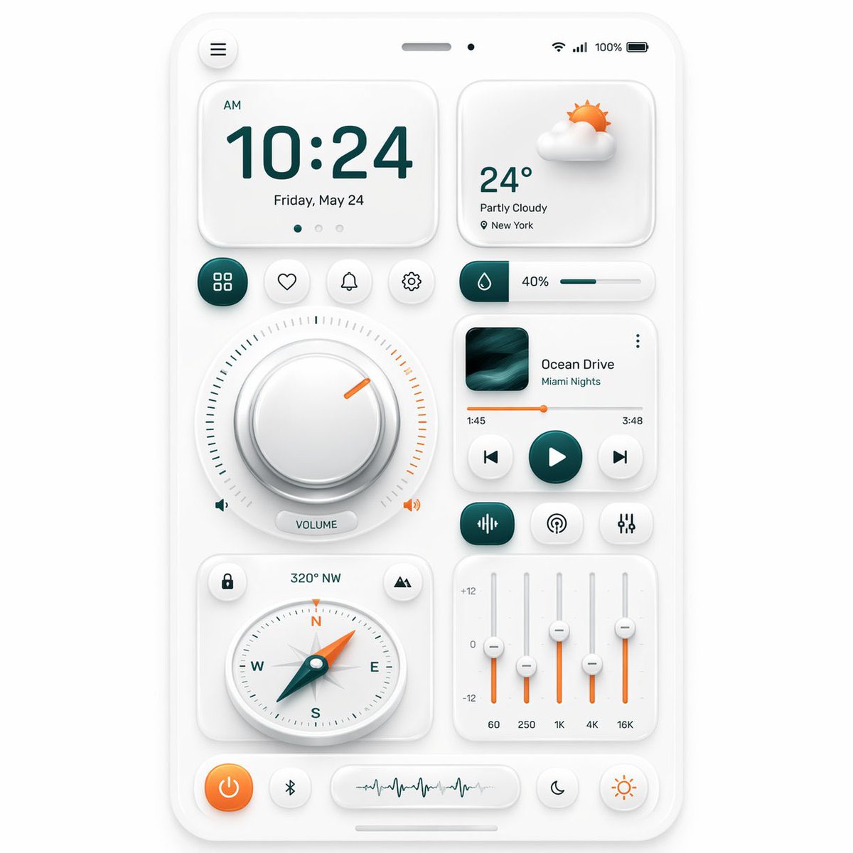 新拟态移动端仪表盘 UI