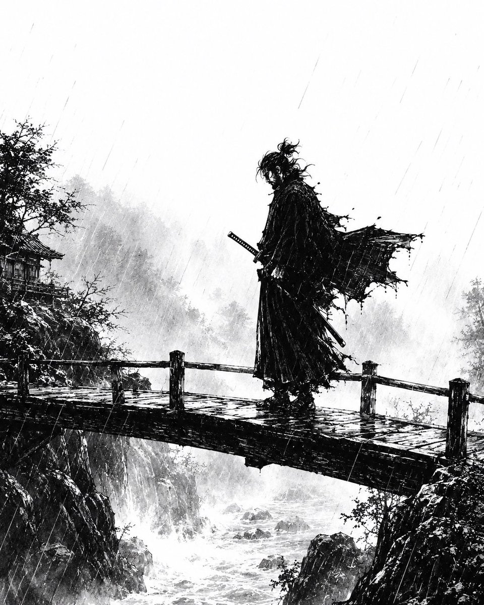 暴雨浪人桥上场景