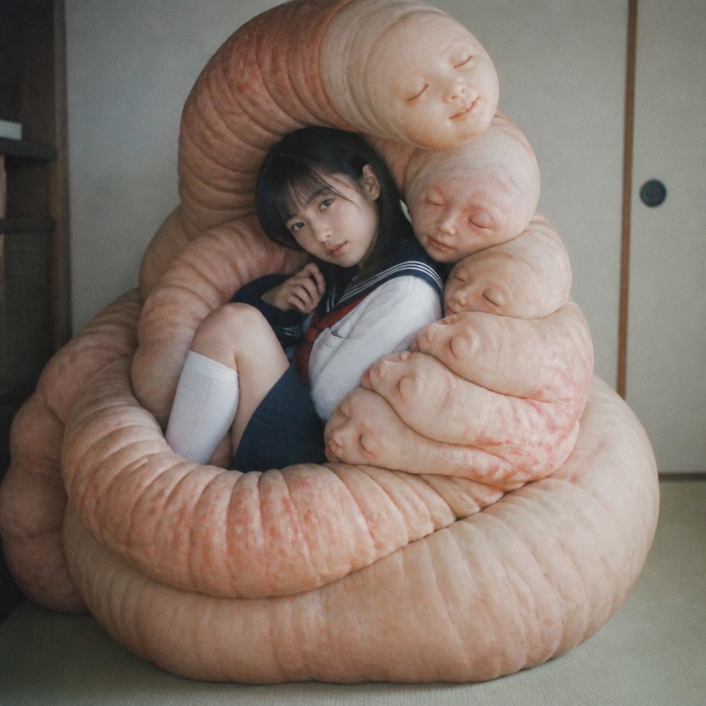 身处有机茧中的女学生
