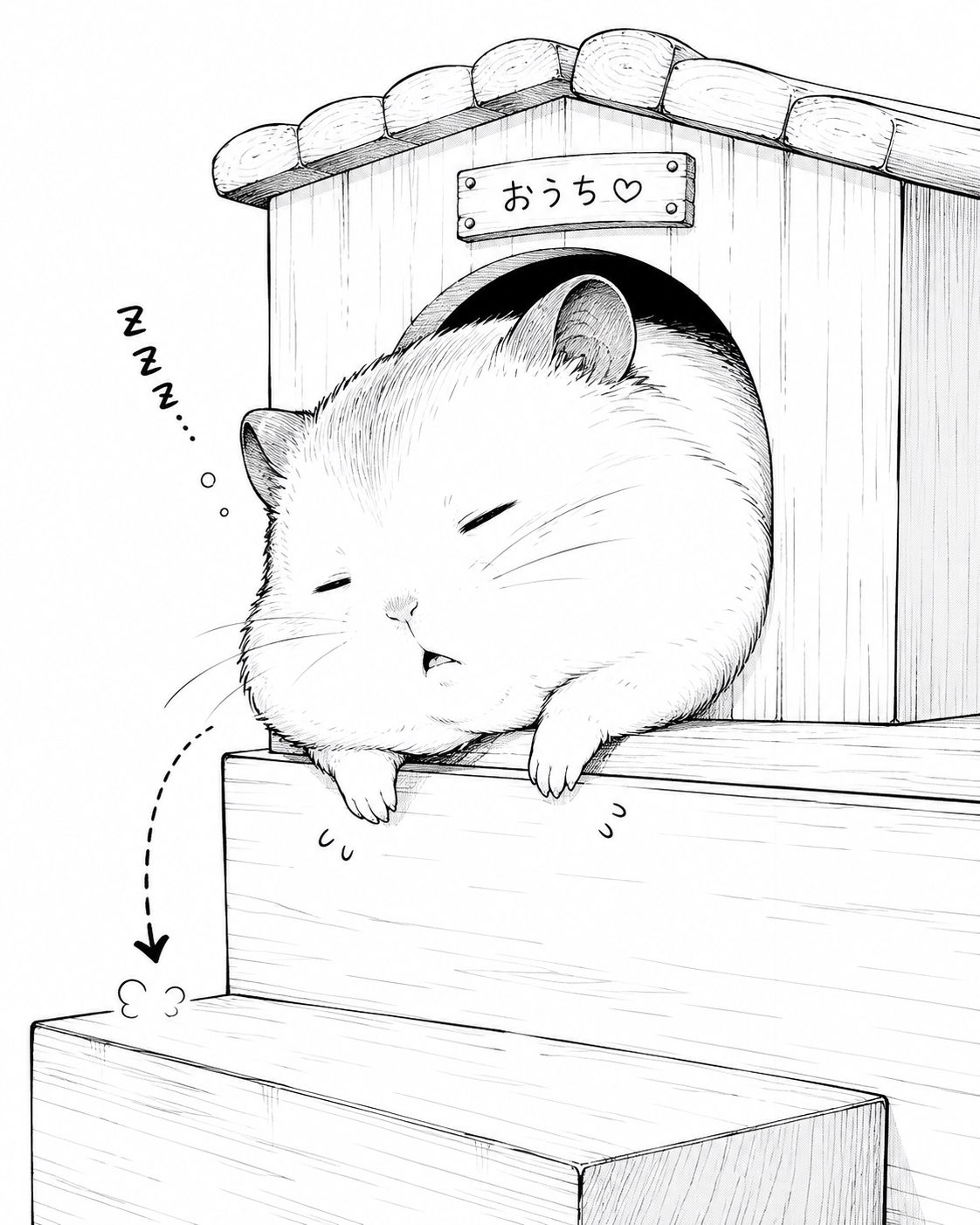 困倦的圆滚滚仓鼠漫画