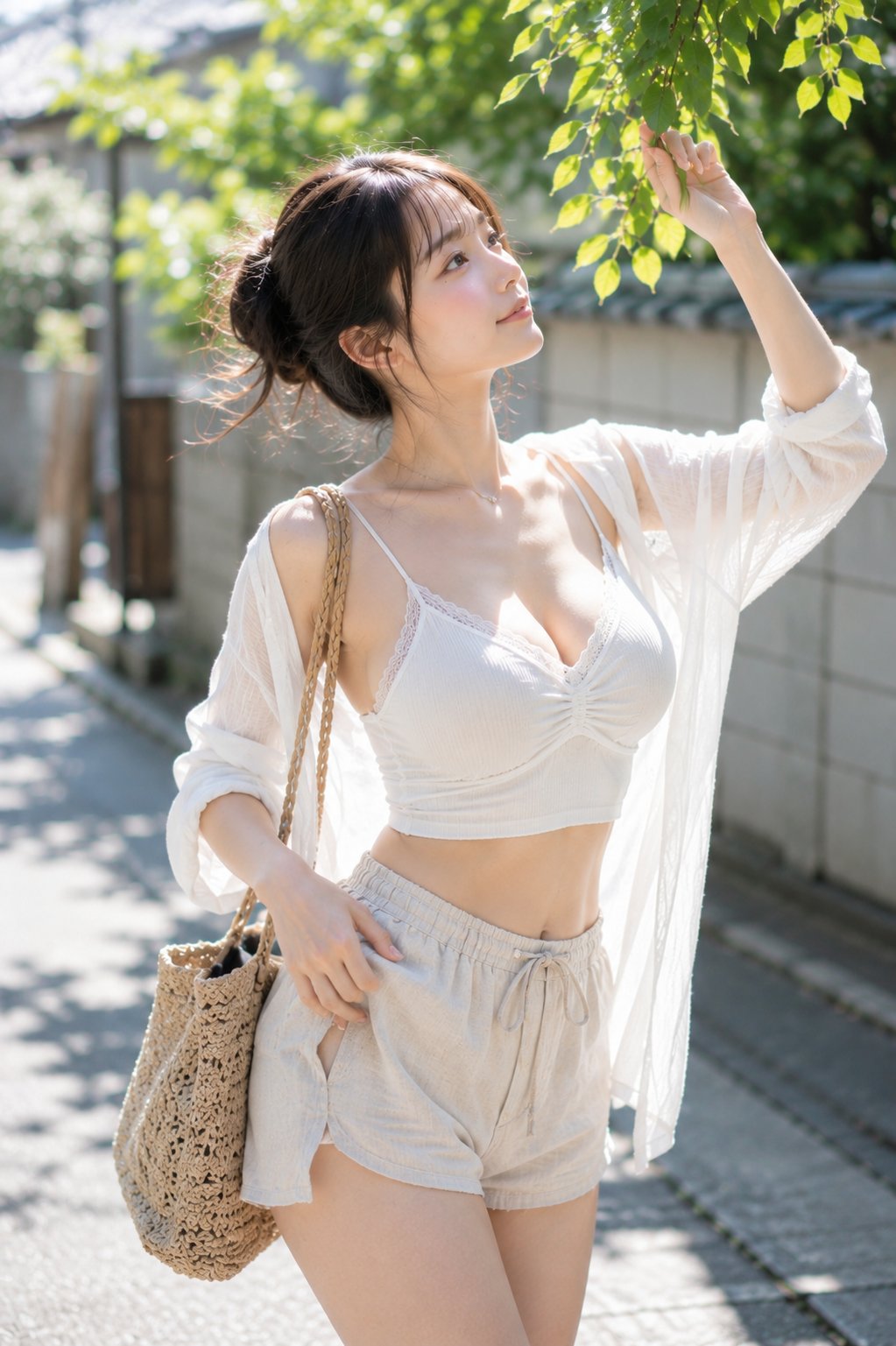 日式夏日树影肖像