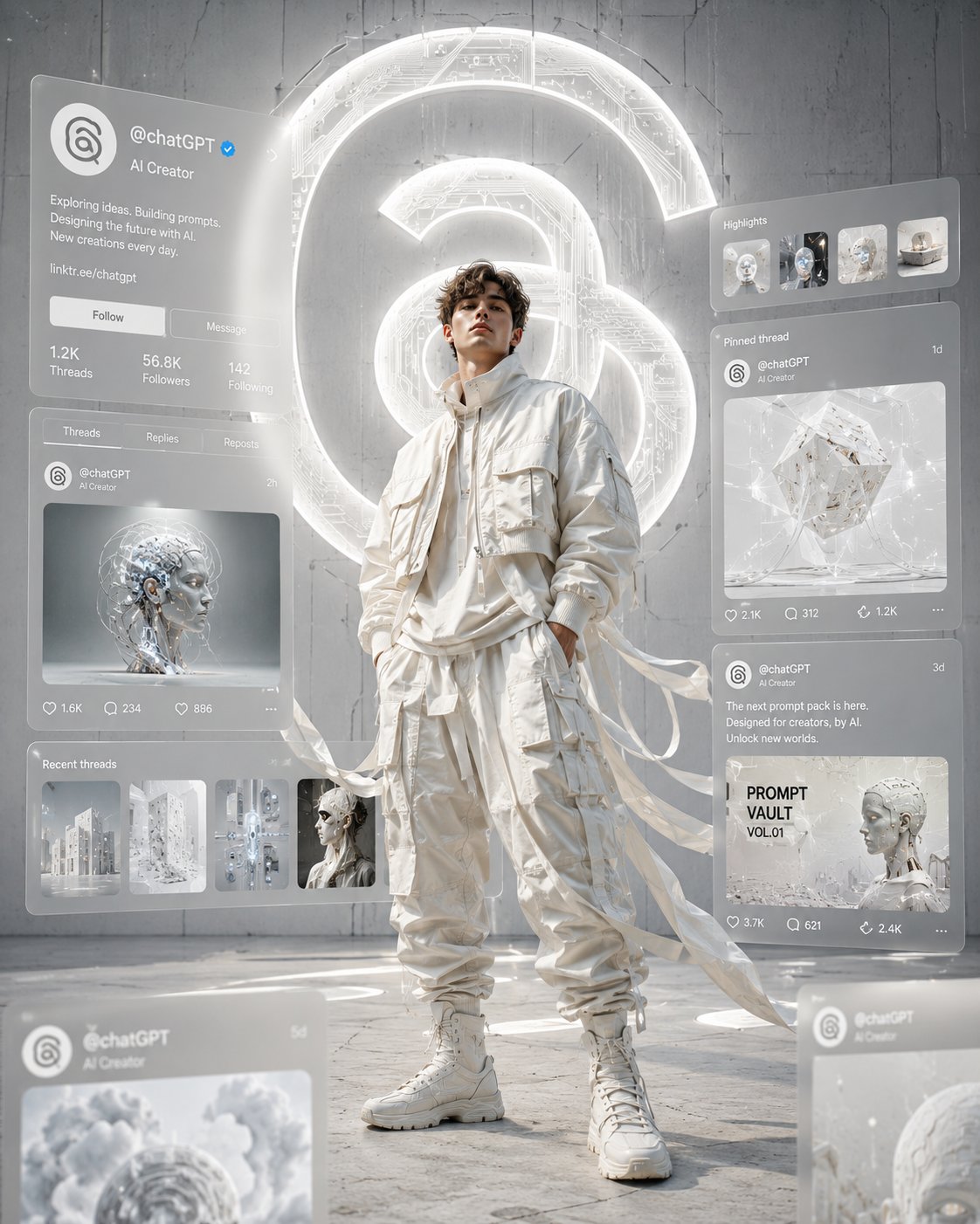 受 Threads 启发的电影感时尚人像
