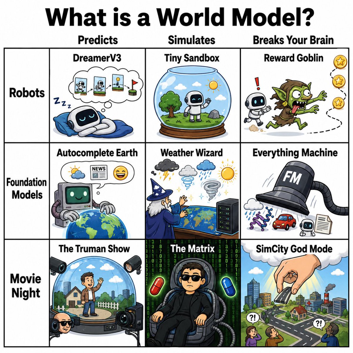 世界模型梗图网格