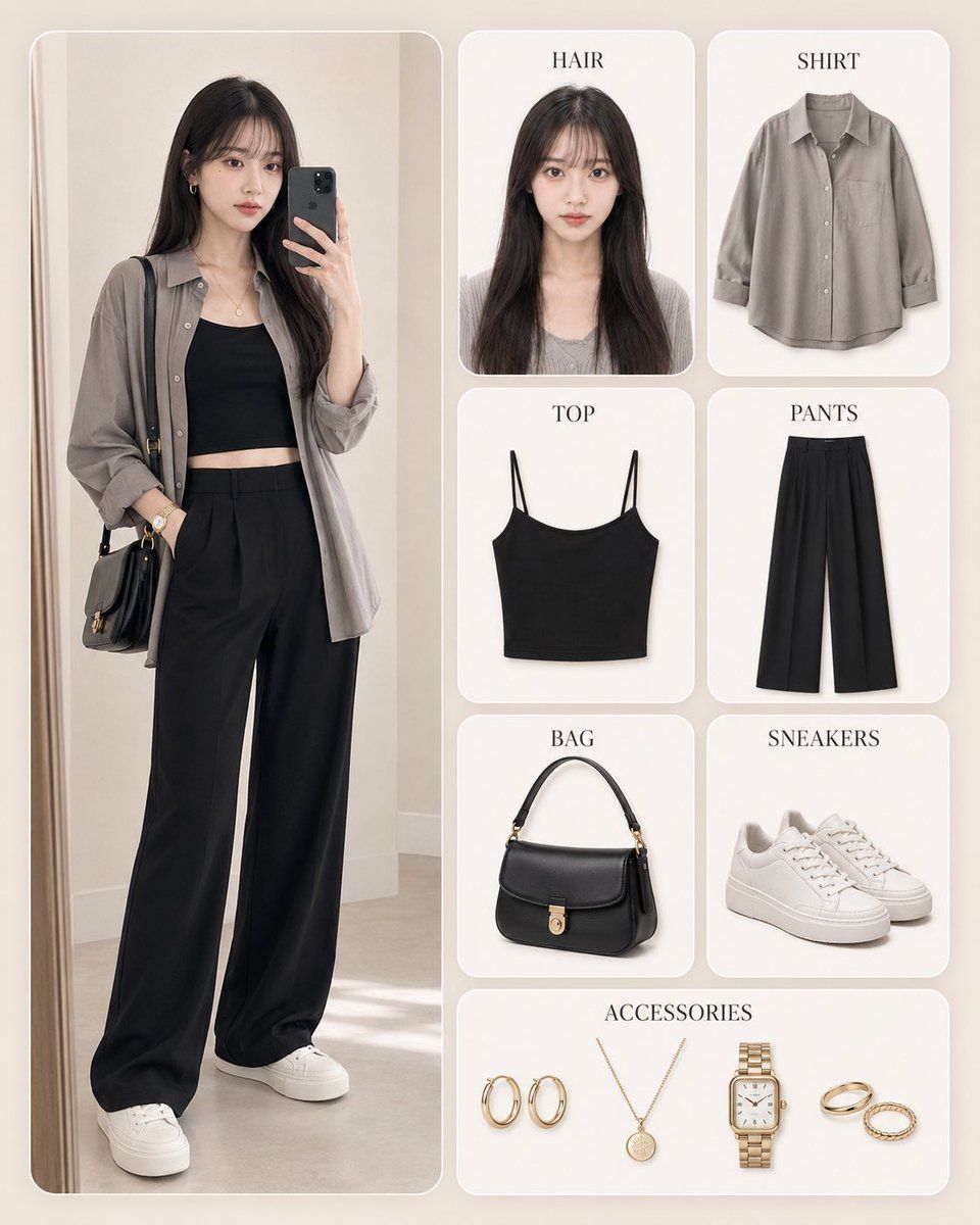 E-commerce Main Image - Korean Style Fashion Outfit Infographic 2