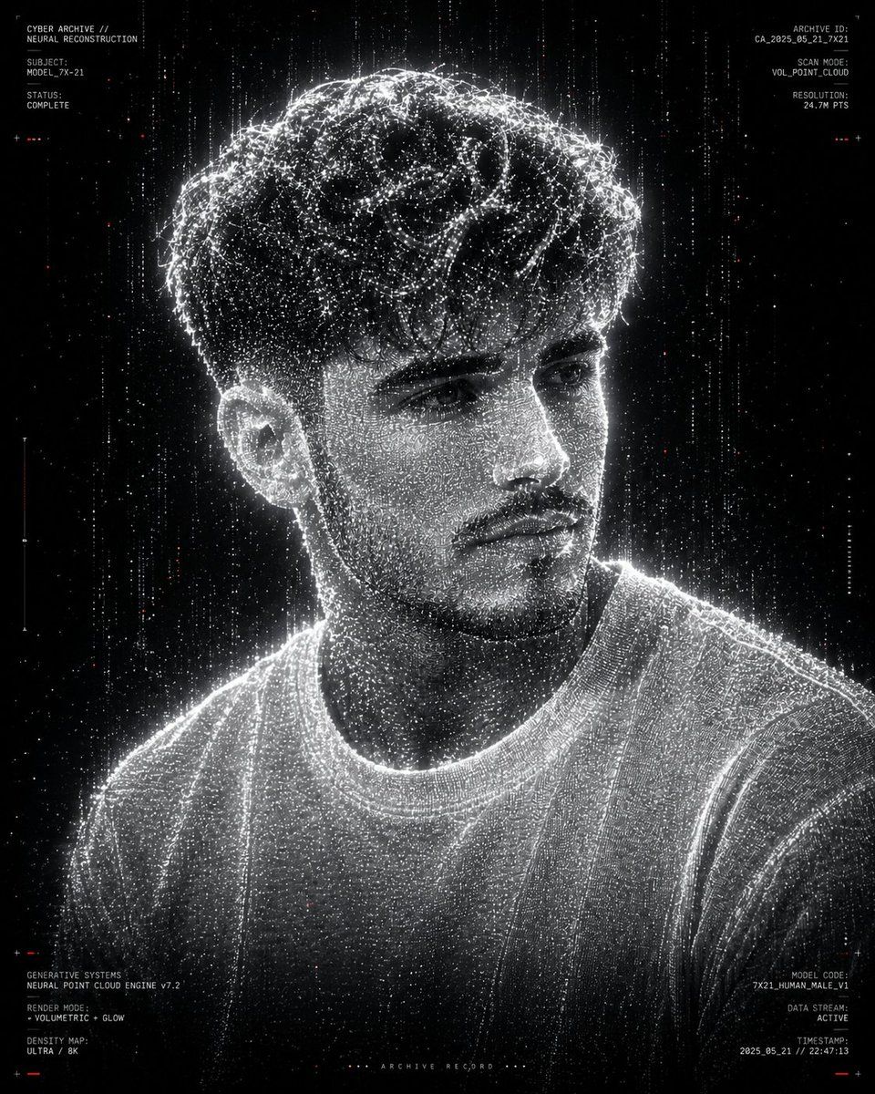 Profile / Avatar - Futuristic Holographic Point Cloud Portrait 2