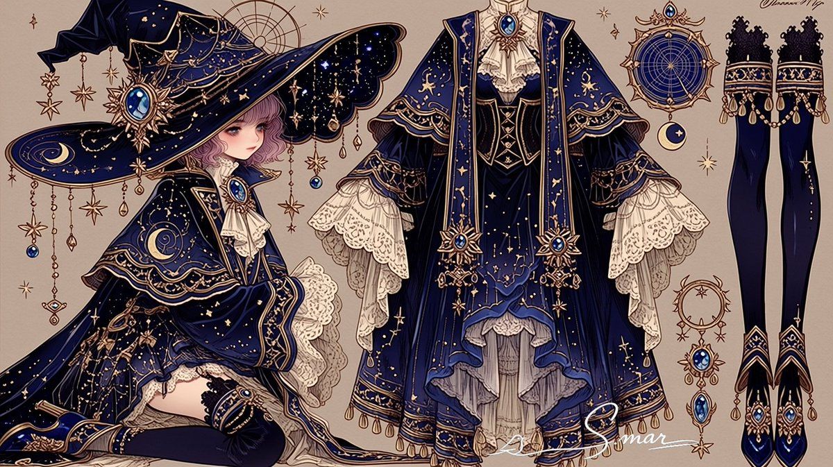 Comic / Storyboard - Celestial Witch Outfit Sheet