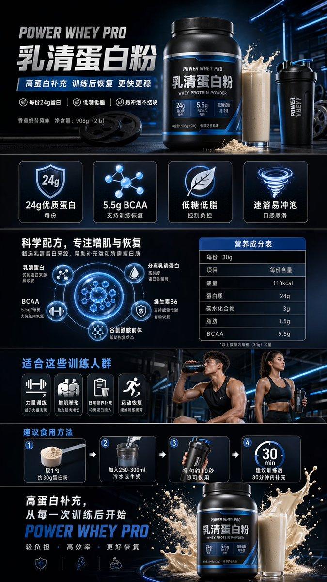 健身蛋白粉电商详情页