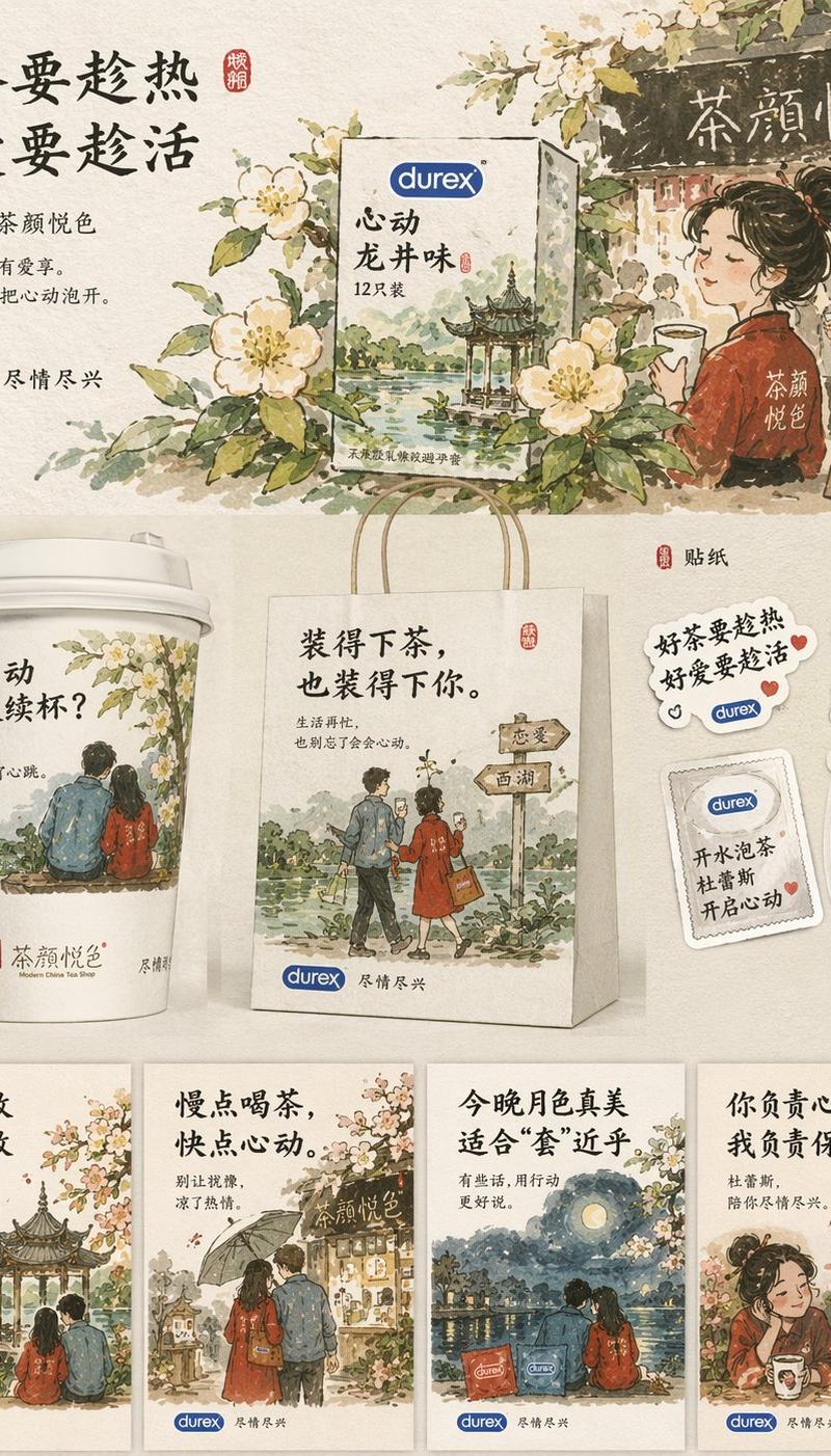 杜蕾斯茶颜悦色联名海报设计