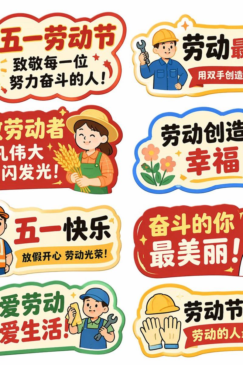 五一劳动节手举牌创意设计集