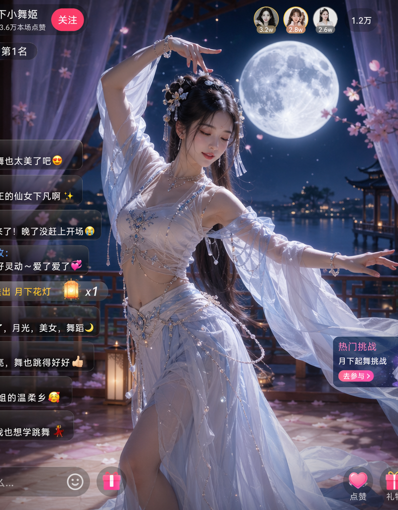 月下美女直播画面