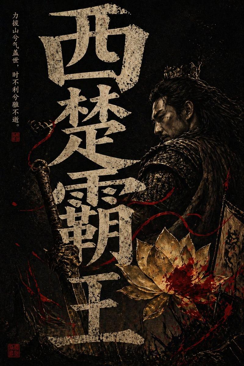 西楚霸王国风暗黑海报