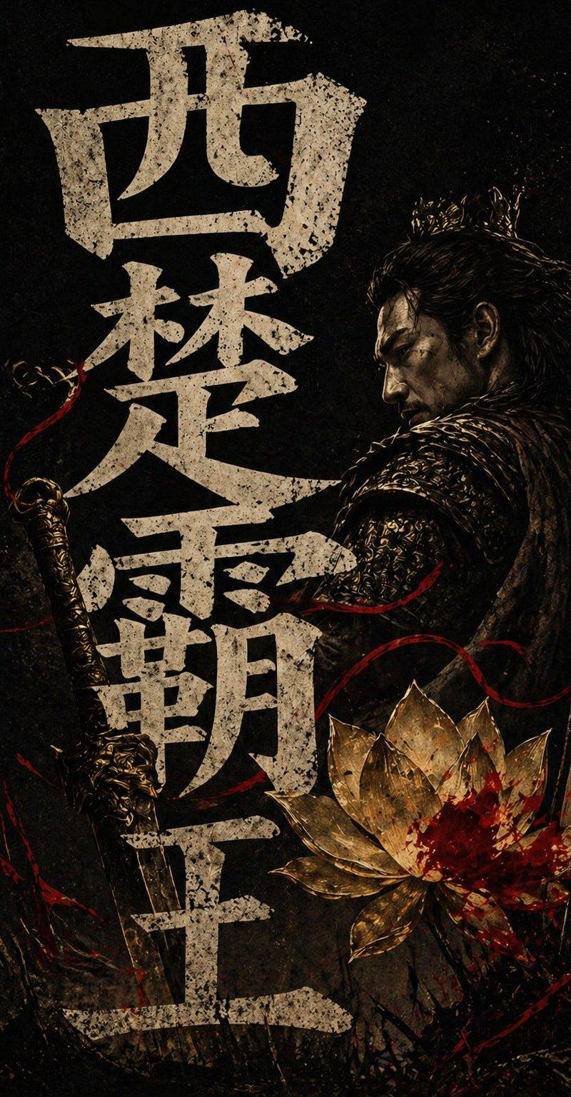 西楚霸王国风暗黑海报