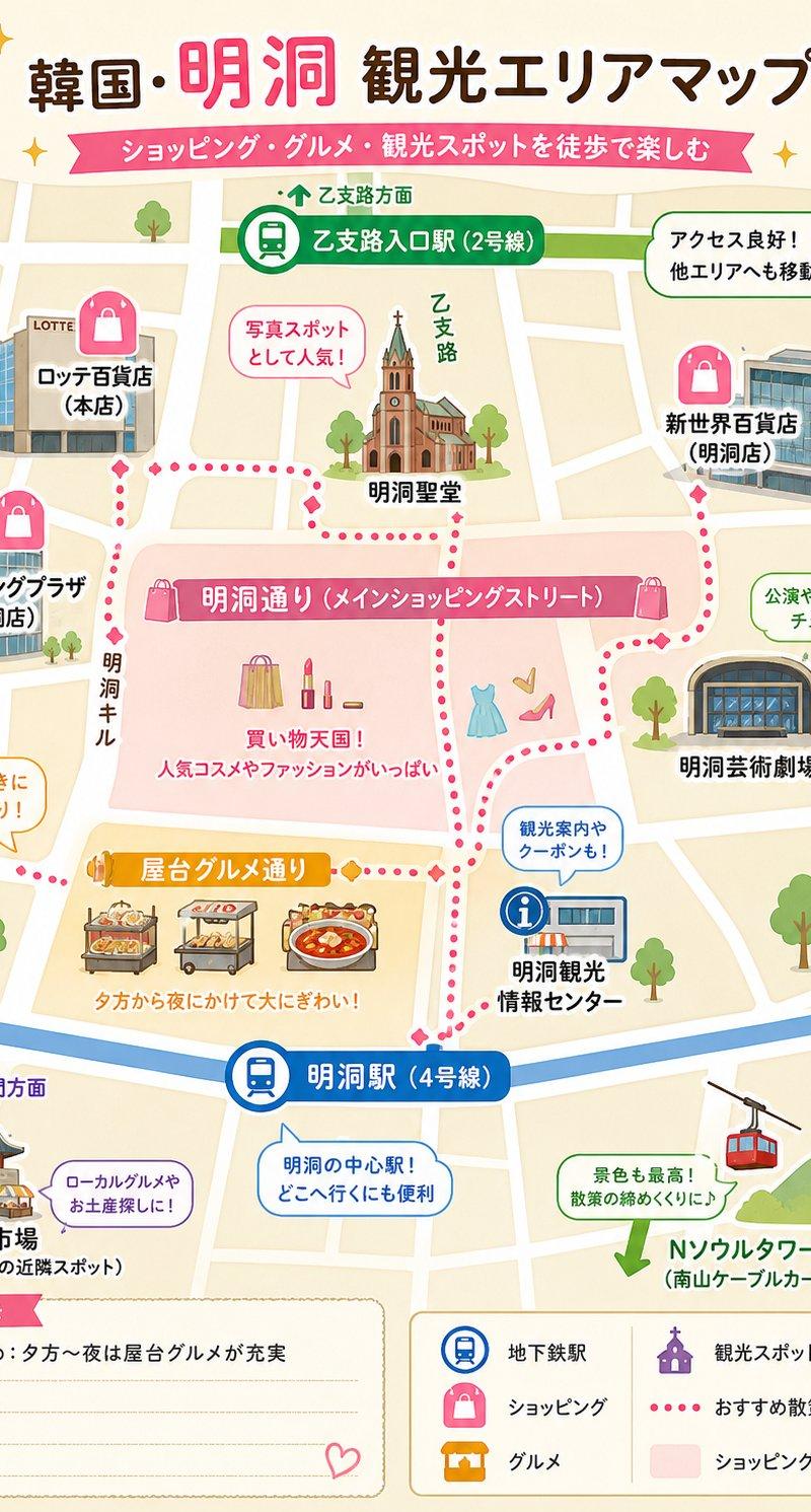 明洞旅游区域地图