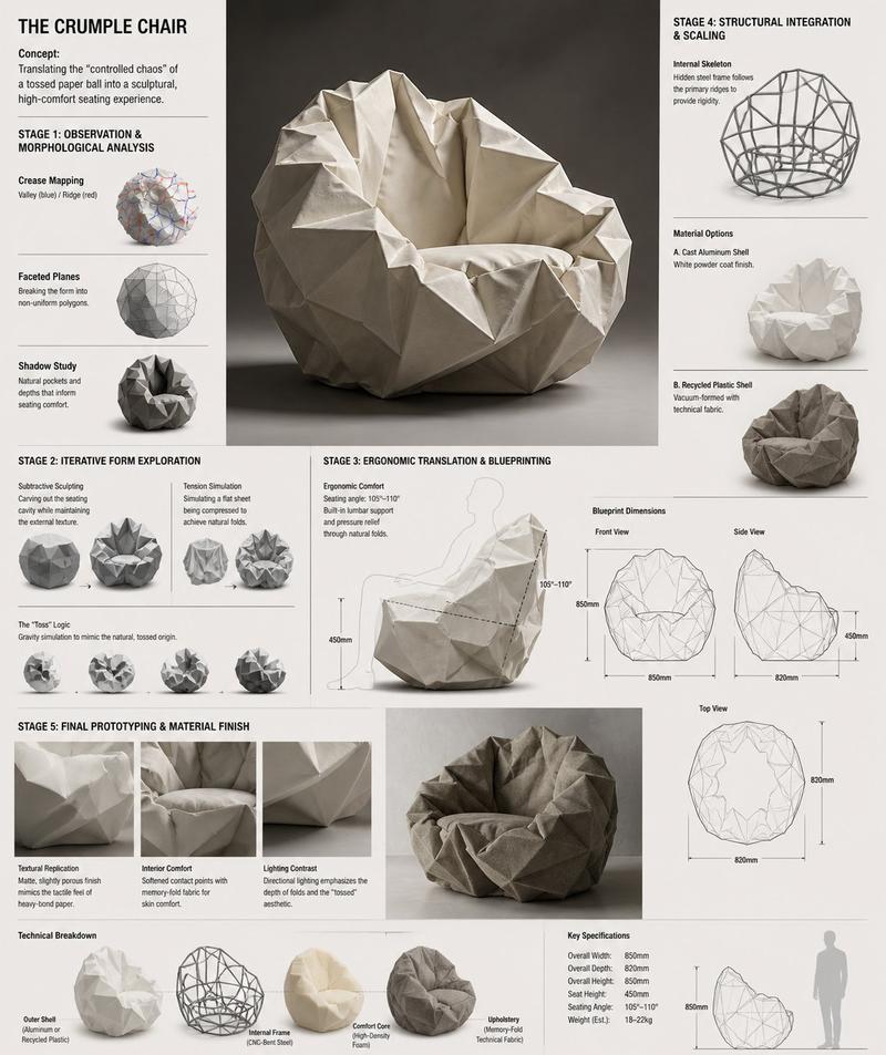 Crumple Chair 概念沙发研发板