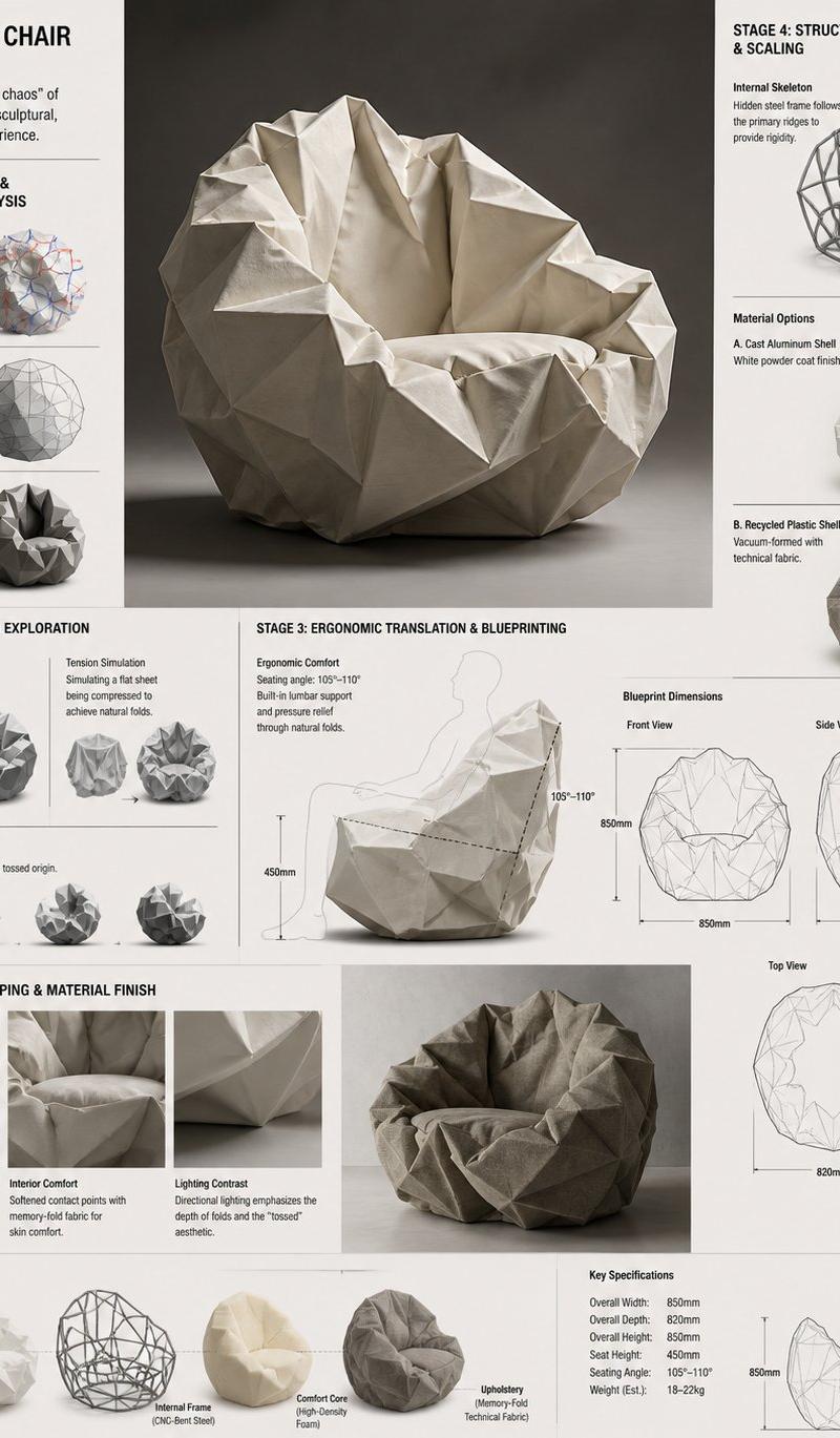 Crumple Chair 概念沙发研发板