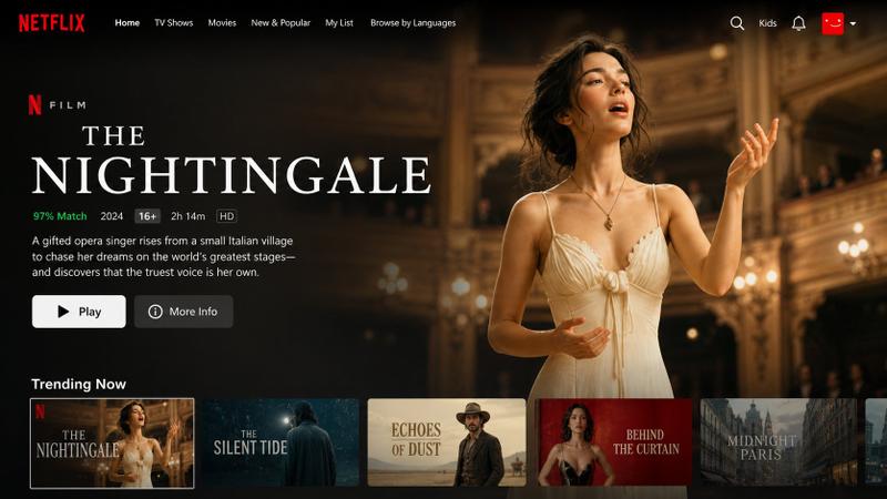 Netflix 首页主视觉 UI