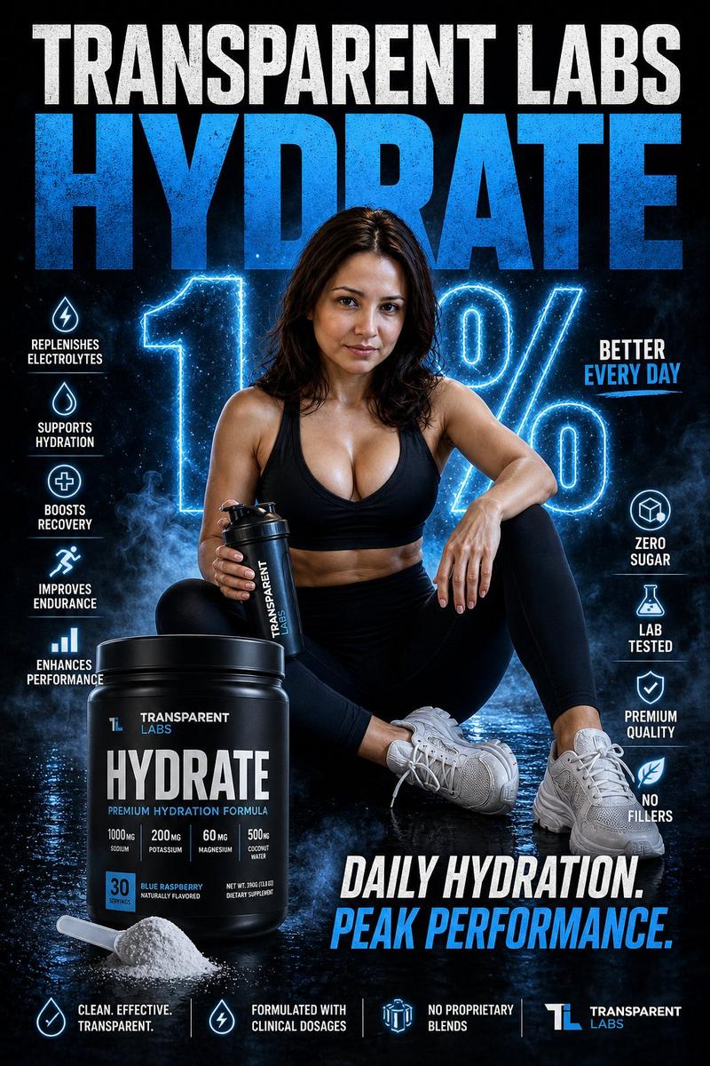 Transparent Labs Hydrate 健身补剂 Campaign