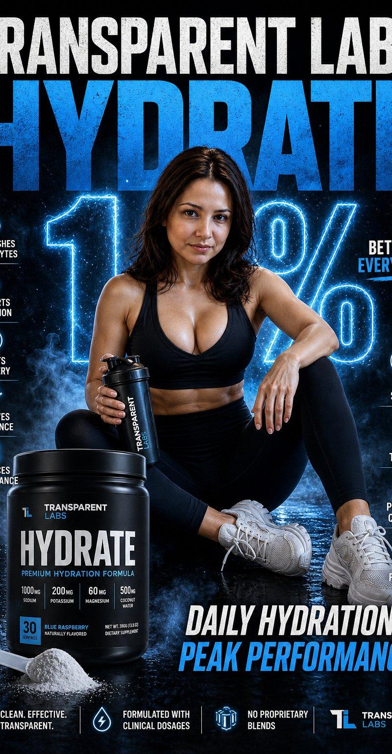 Transparent Labs Hydrate 健身补剂 Campaign