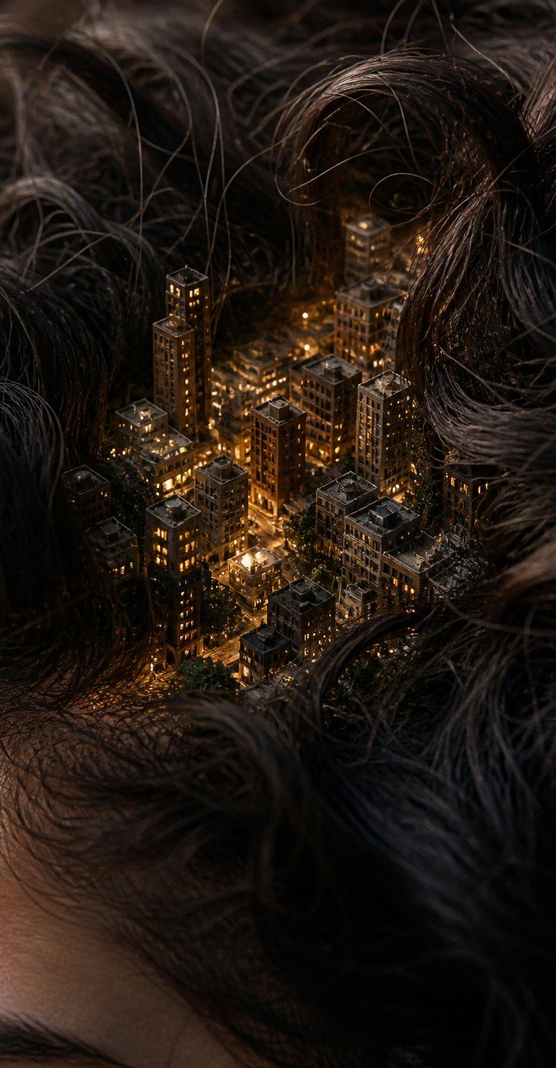 头发里的微型城市
