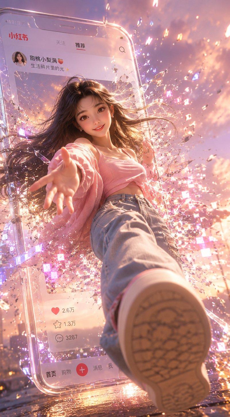 小红书数字破屏 3D 女孩