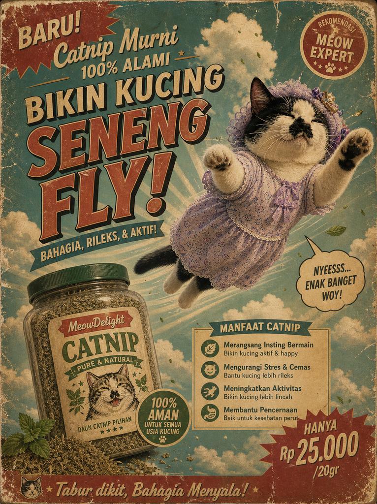 复古印尼猫薄荷广告