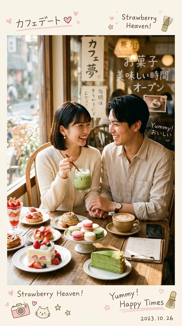 日韩咖啡馆情侣写真