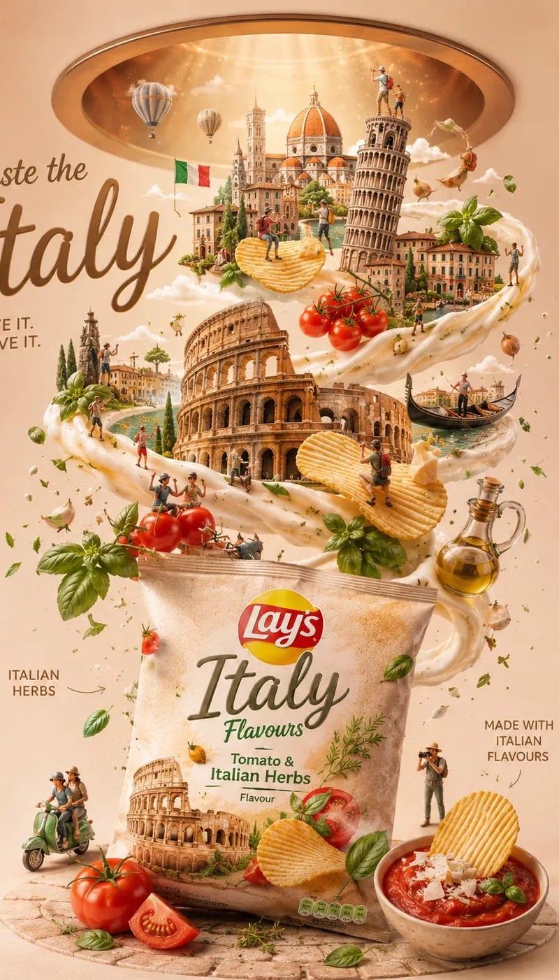 旅行美食薯片广告海报