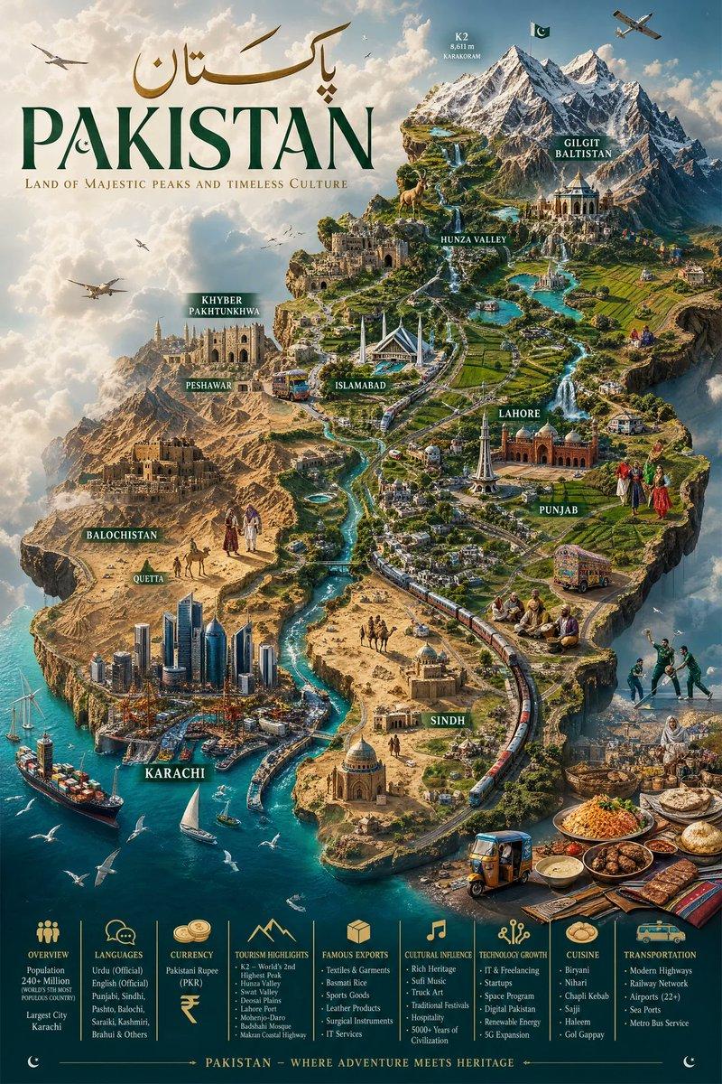 Pakistan Miniature World Map Poster