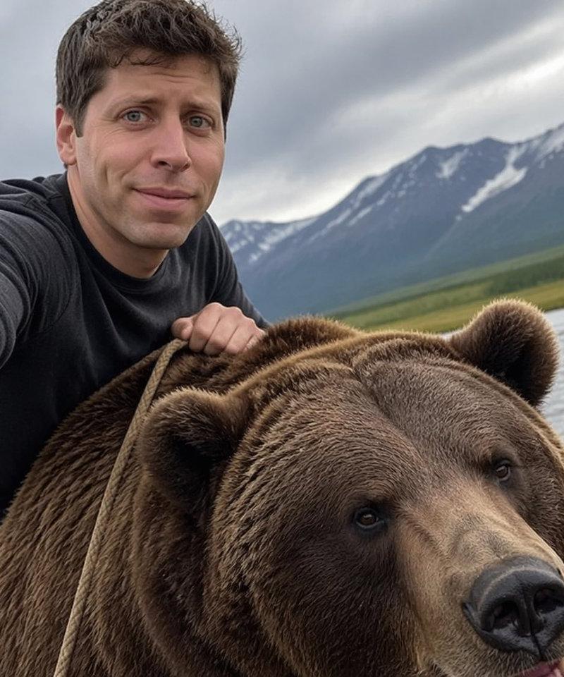 Sam Altman Bear Selfie