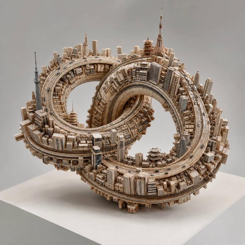 Miniature City Knot Sculpture