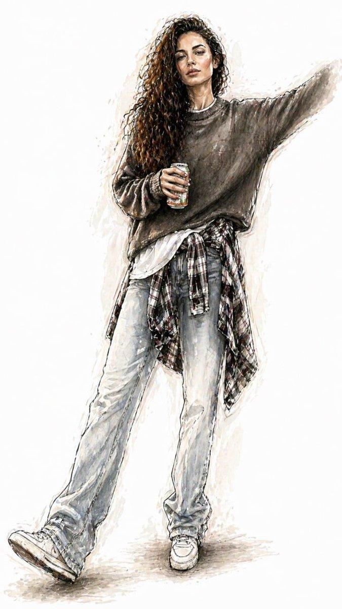 Watercolor Fashion Sketch